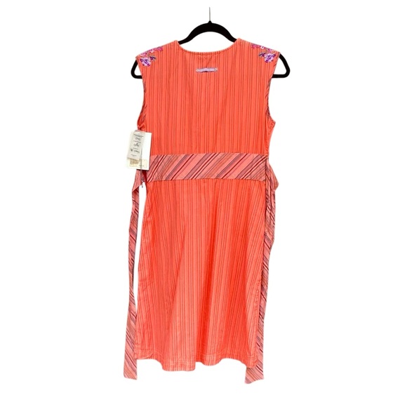 White Label Johnny Was Orange 3 J Workshop Sleeveless Dress with Large Butterfly - Picture 7 of 15